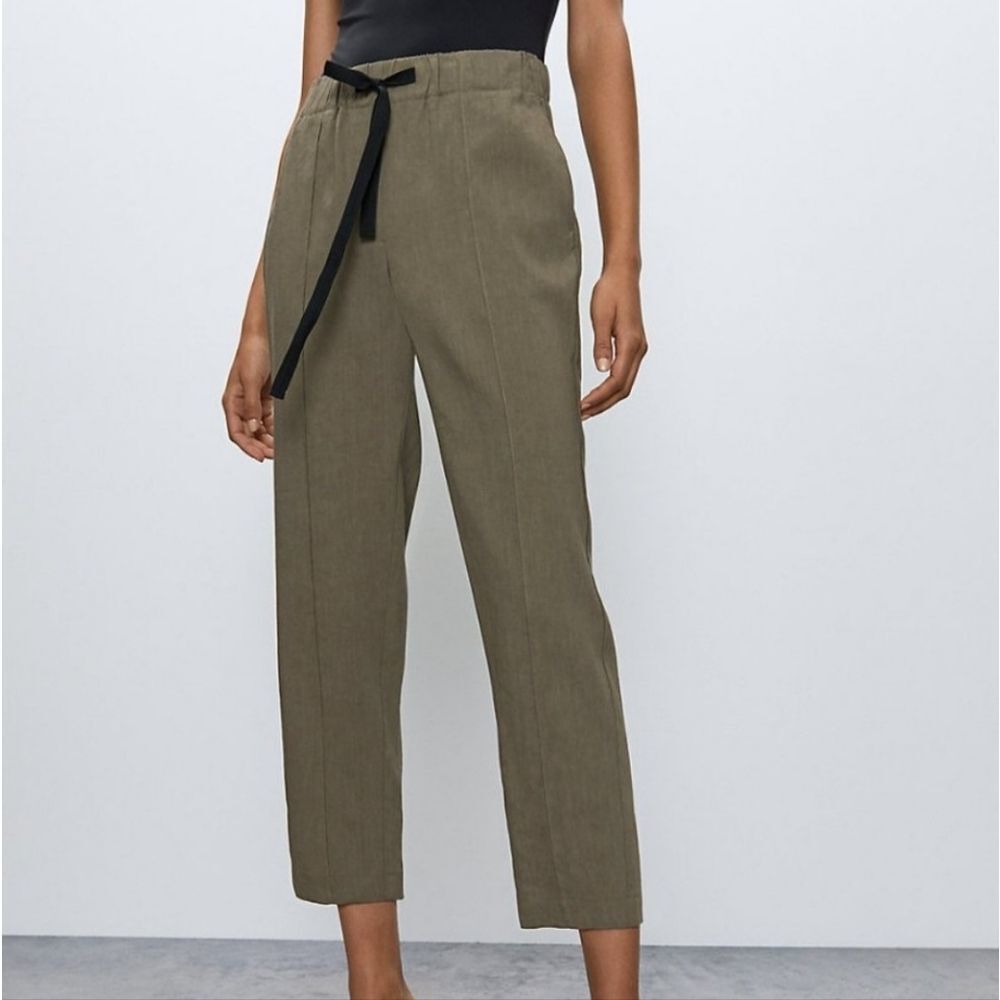 Aritzia Babaton Day Linen Blend Cropped Pant Women's Size XXS